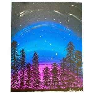 Twilight Forest Hand Painted Stretch Canvas